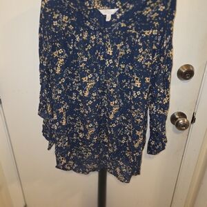 Floral Navy Blue Women's Top